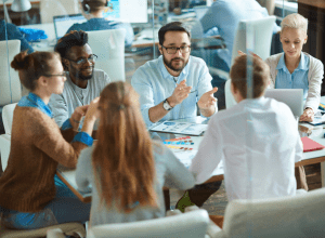 Employees in workplace