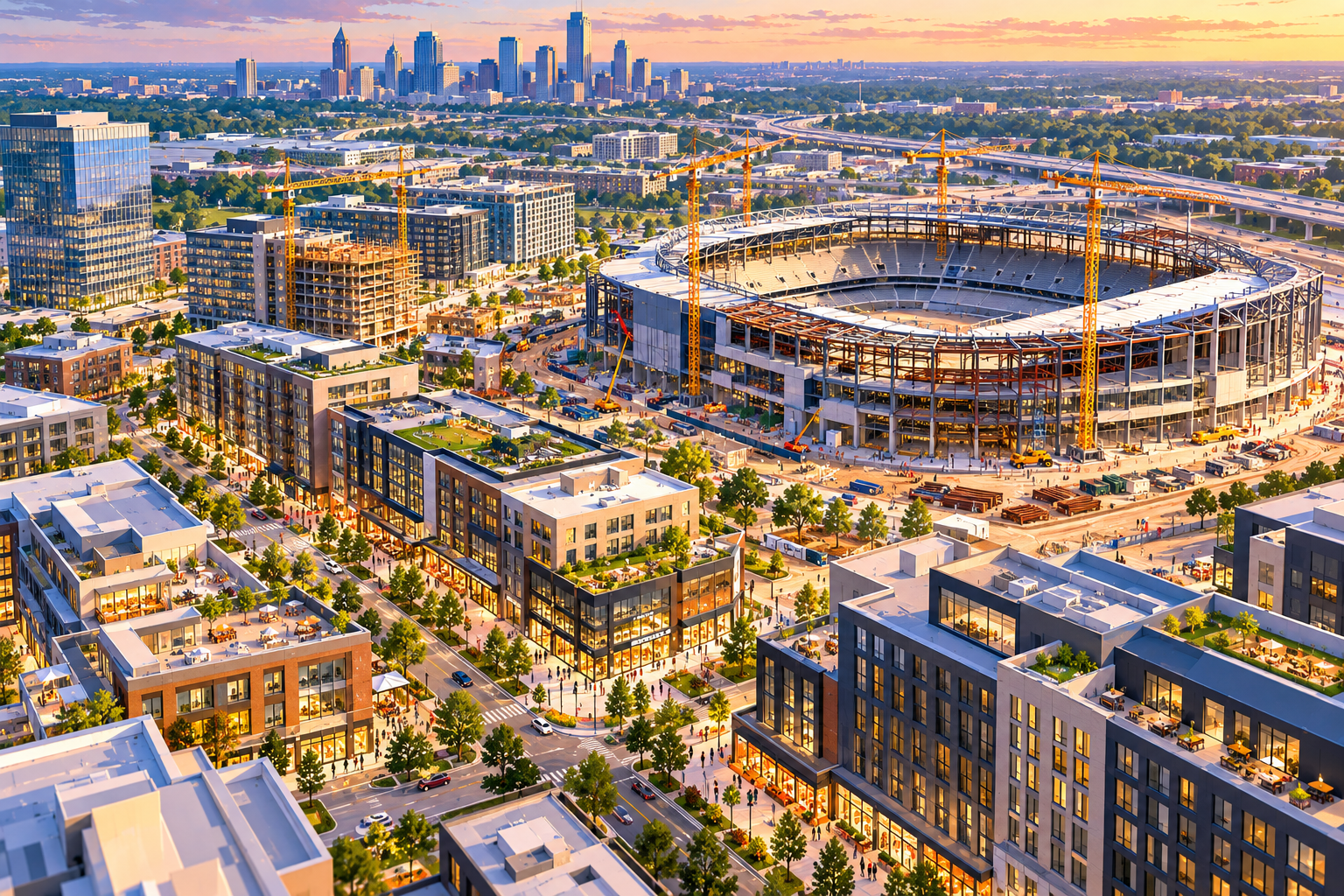 Sunbelt cities hitting home runs with stadium districts
